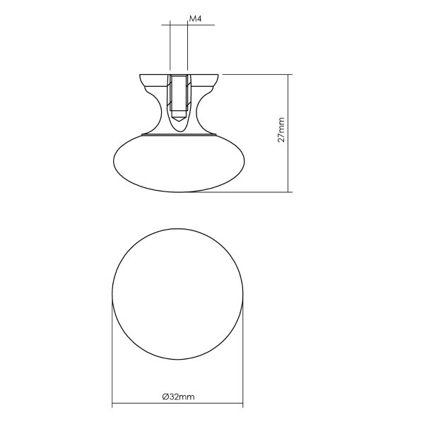 Intersteel Möbelknopf Paddenstoel ø32 mm Schwarz