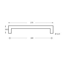 Intersteel Möbelgriff 173 mm Schwarz