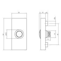 Intersteel Türklingel rechteckig verdeckt 65x30x10mm...