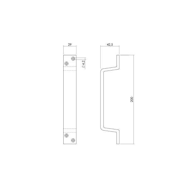 Intersteel Handgriff 200 mm Aluminium F1