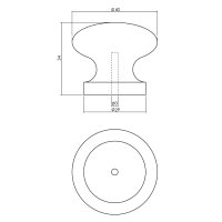 Intersteel Knopf 40 mm Kiefernholz