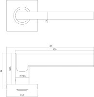 Intersteel Türdrücker 90° flach auf Rosette...