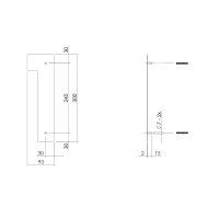 Intersteel Hausnummer 1 XL Höhe 30 cm Edelstahl...