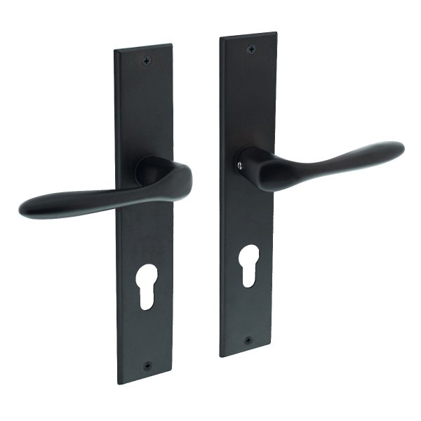 Intersteel Türdrücker Banaan auf schild 236x44x5 mm PZ 72 mm Schwarz