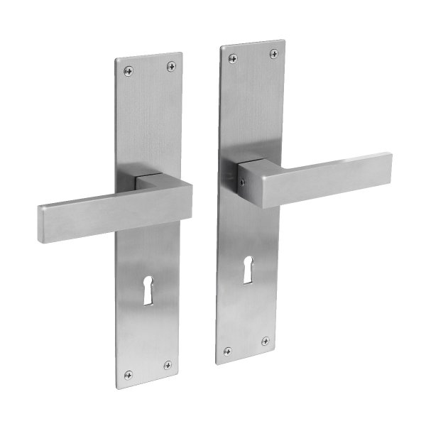 Intersteel Türdrücker Amsterdam auf Schild 250x55x2 mm BB 72 mm Edelstahl gebürstet