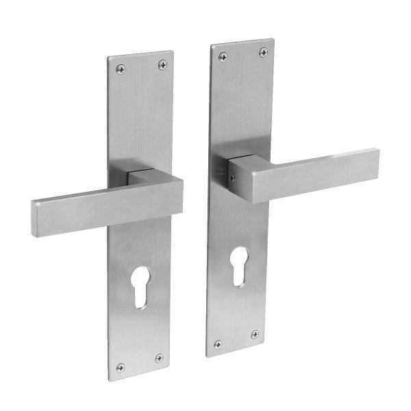 Intersteel Türdrücker Amsterdam auf Schild 250x55x2 mm PZ 72 mm Edelstahl gebürstet