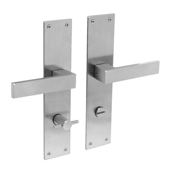 Intersteel Türdrücker Amsterdam auf Schild 250x55x2 mm mit Bad/WC 78 mm + 8 mm stift Edelstahl gebürstet