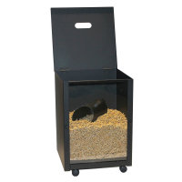 Pelletskorb mit Scheibe Pelletsbox Bodenrollen 39x52x39cm...