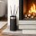Exklusives Kaminbesteck 4-teilig Anthrazit - Kamingarnitur Griffe und Einfassung Edelstahl - Kaminset