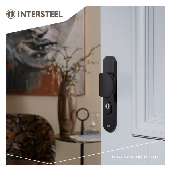 Intersteel Schutzbeschlag SKG*** Griff/Klinke mit Profilzylinder 72 mm und Kernziehschutz Schwarz