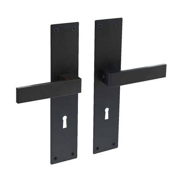 Intersteel Türdrücker Amsterdam auf Schild 250x55x2 mm BB 72 Edelstahl/Schwarz matt