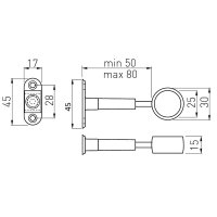 Garderobenstangenhalter Mittelträger Endstück 1...