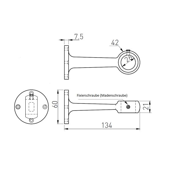 1 Paar Schrankstangenhalter runde Kleiderstangenhalter Deckenhalter Garderobenstangenhalter