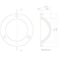 Intersteel Endkappe Türknopf Messing lackiert