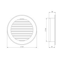 Rundes Lüftungsgitter mit Stutzen Be- und...