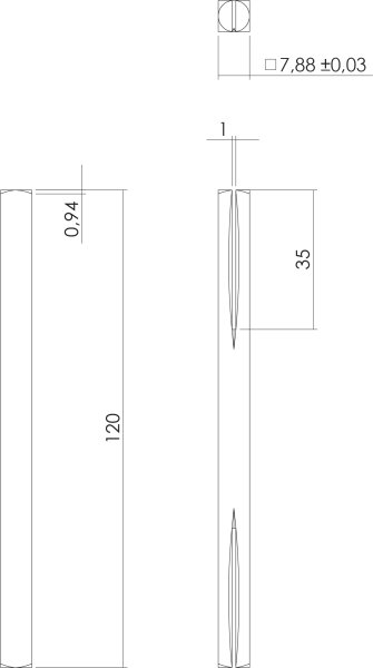 Intersteel 1 Stift mit beidseitigem Sägeschnitt 8 x 120 mm