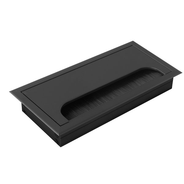 Aluminium Kabeldurchlass Bürstendichtung Kabelführung vers. Maße und Farben Kabelauslass Schwarz eloxiert 80mm x 160mm
