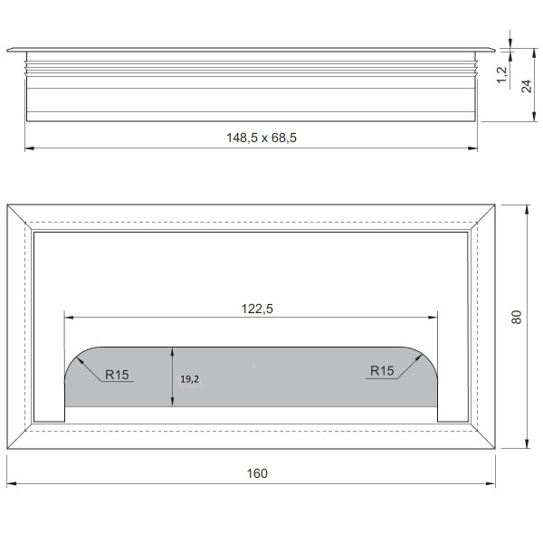 Aluminium Kabeldurchlass Bürstendichtung Kabelführung vers. Maße und Farben Kabelauslass Schwarz eloxiert 80mm x 160mm