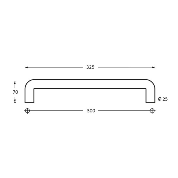 Intersteel Stossgriffe U-form paarweise 325x70x25 mm mattschwarz
