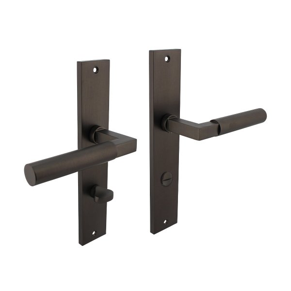 Intersteel Türdrücker Bau-Stil auf Schild 245x45 mm Bad/WC 78 mm + 8 mm Stift anthrazitgrau
