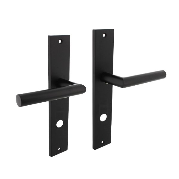 Intersteel Türdrücker Bastian auf Schild 245x45 mm RZ 78 mm mattschwarz