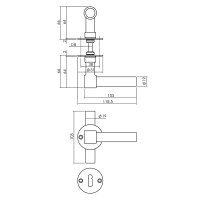 Intersteel Türdrücker L/T-model auf Rosette...