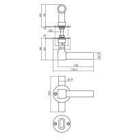 Intersteel Türdrücker L/T-model auf Rosette...