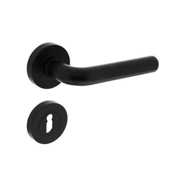 Intersteel Türdrücker Agatha auf Rosette ø52x10 mm mit BB-Rosetten schwarz