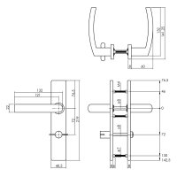 Intersteel Türdrücker Block auf rechteckigem...