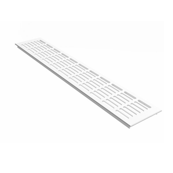 Aluminium Lüftungsgitter 100mm x 800mm RAL9016 Weiß Heizungsabdeckung Stegblech