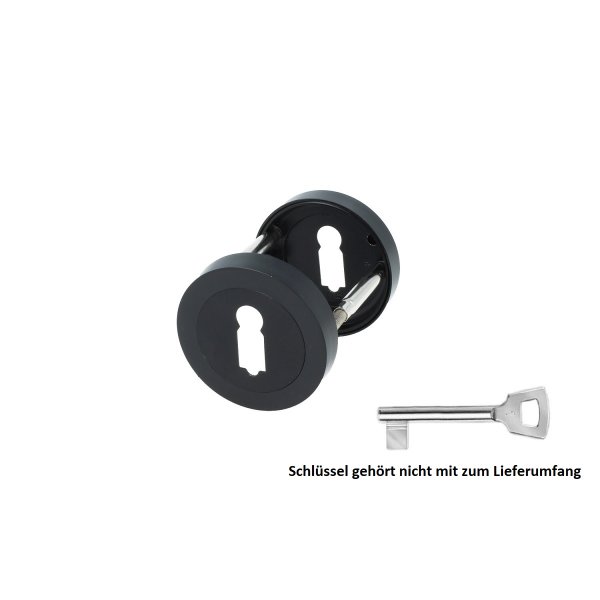 Schwarz matte Überschraubrosetten Rosettenpaar BB-PZ-WC Türrosetten Mod. DG.210