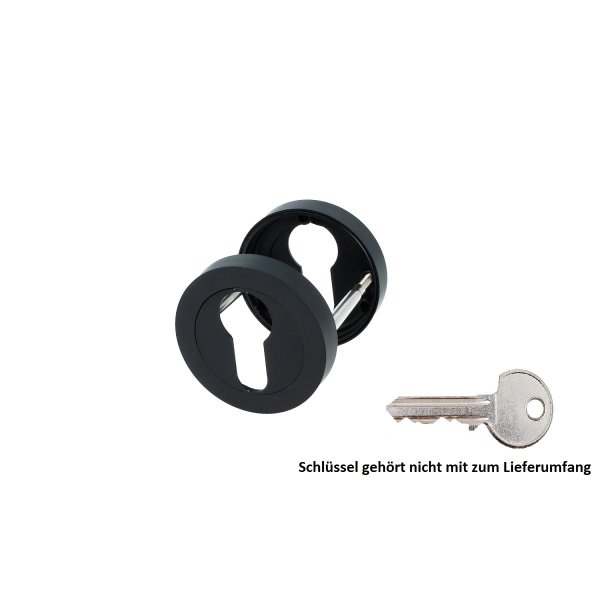 Schwarz matte Überschraubrosetten Rosettenpaar BB-PZ-WC Türrosetten Mod. DG.210