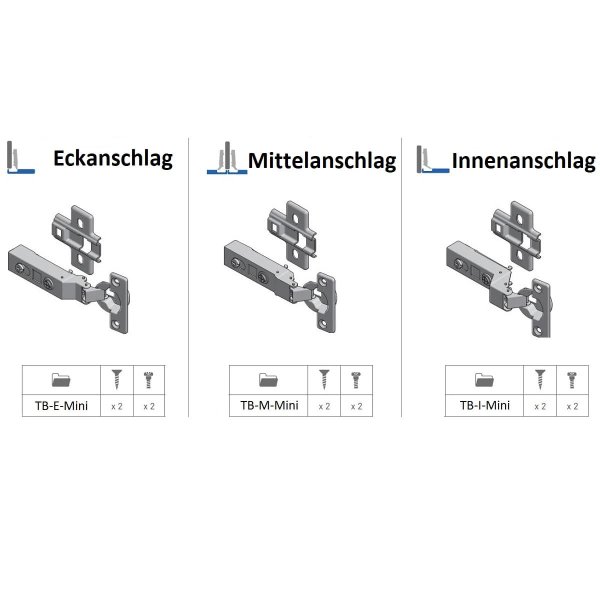 Topfband Ø 26mm Topfscharnier Möbelscharnier hydraulisch gedämpft Clip-Türscharnier Innenanschlag