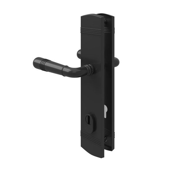 Schwarz matter Türbeschlag Kernziehschutz Hochwertig Sicherheitsbeschlag Drücker / Drücker DIN 8/72