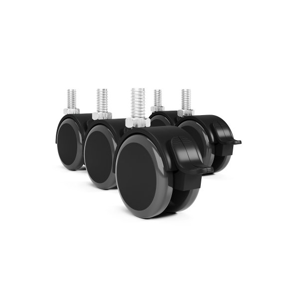 Möbelrollen Polyurethanrolle 50mm Rollen 8mm-10mm Gewinde Möbelräder Lenkrolle Bürostuhlrolle 8mm Mit Bremse 5er Pack