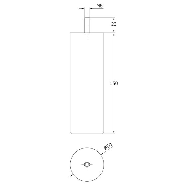50mm Durchmesser Holzfuß Möbelfuß Echtholz Tischstempel Möbelstütze Holzstempel 150mm