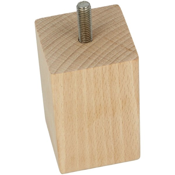 Hochwertiger Buchenholz Möbelfuß 50x50mm Möbelbein Vollholz Sofafuß Tischfuß Möbelstütze 80mm