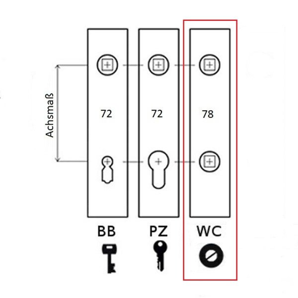 Schwarz matte Langschildgarnitur Messing Türbeschlag Fenstergriff Fensterbeschlag WC DIN Norm