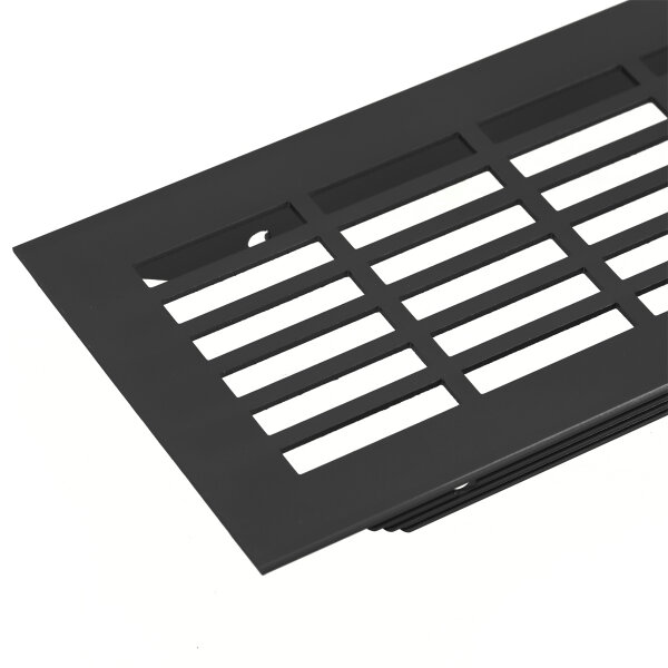 Aluminium Lüftungsgitter 480x80mm gerade Lochung Stegblech div. Farben Lüftungsblech Schwarz eloxiert