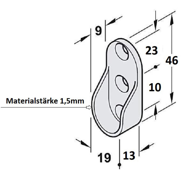 Garderobenstange Kleiderschrankstange verchromt 30x15mm Ovalstange Kleiderstangenhalter 1,15 Meter