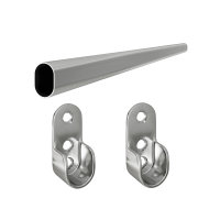 Garderobenstange Kleiderschrankstange verchromt 30x15mm...