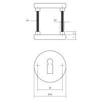 Intersteel Intersteel Rozet met sleutelgat ø50x7...