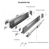 Glaszargen Schubladensystem Schubladen-Set Anthrazit Soft...