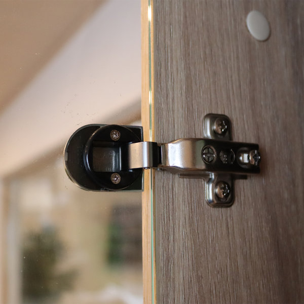 Vitrinenscharnier Ø 26mm Glastürscharnier Topfband Set Chrom glänzend Schrankscharnier