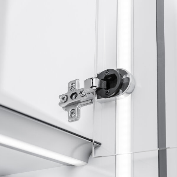 Vitrinenscharnier Ø 26mm Glastürscharnier Topfband Set Chrom glänzend Schrankscharnier Innenanschlag Oval