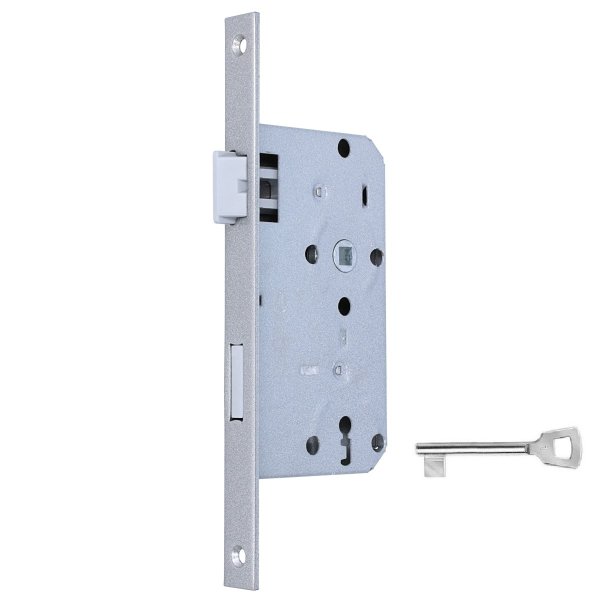 Stulp kantig 235x20mm Türschloss Metall-Einsteckschloss Dornmaß 55mm Einstemmschloss Buntbart links