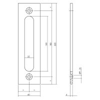 Intersteel Griffmuschel zum Anschrauben 220x60x6 mm Schwarz