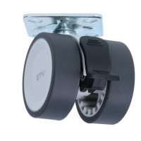 4x Zweifach-Lenkrolle Ø 50mm Möbelrolle...