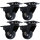 4x Hartbodenrolle Möbelrolle Schwarz Anschraubplatte Polyurethan Lenkrolle modern 35mm mit Bremse