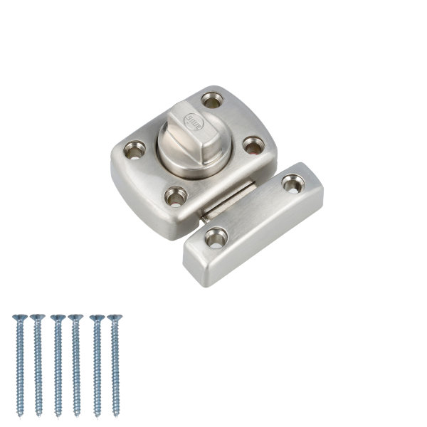 WC Toilette Schloss Türriegel Barrel Bolt Türschloss drehbar Edelstahl und Chrom